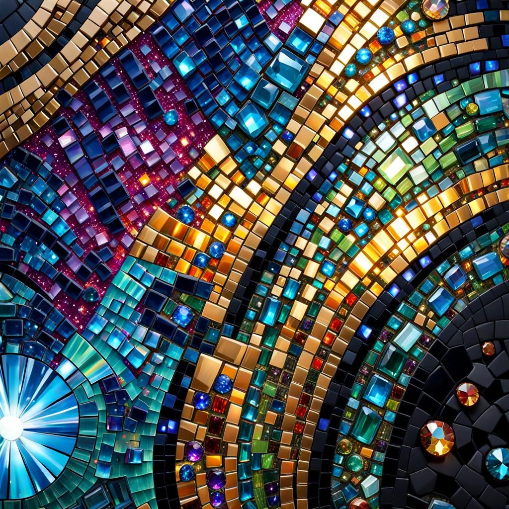 Dazzling Mosaic Waterfall Gemstone Art