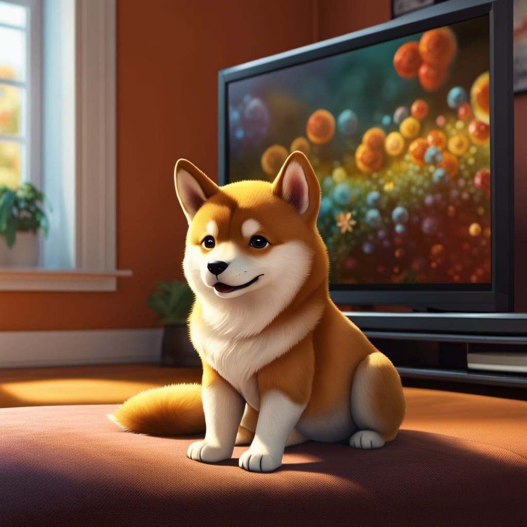 Potato Shiba Inu Pup in Anime Style