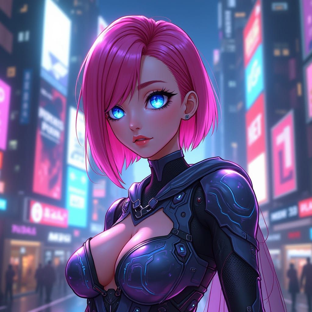 Cyberpunk Goddess in Electric Pink