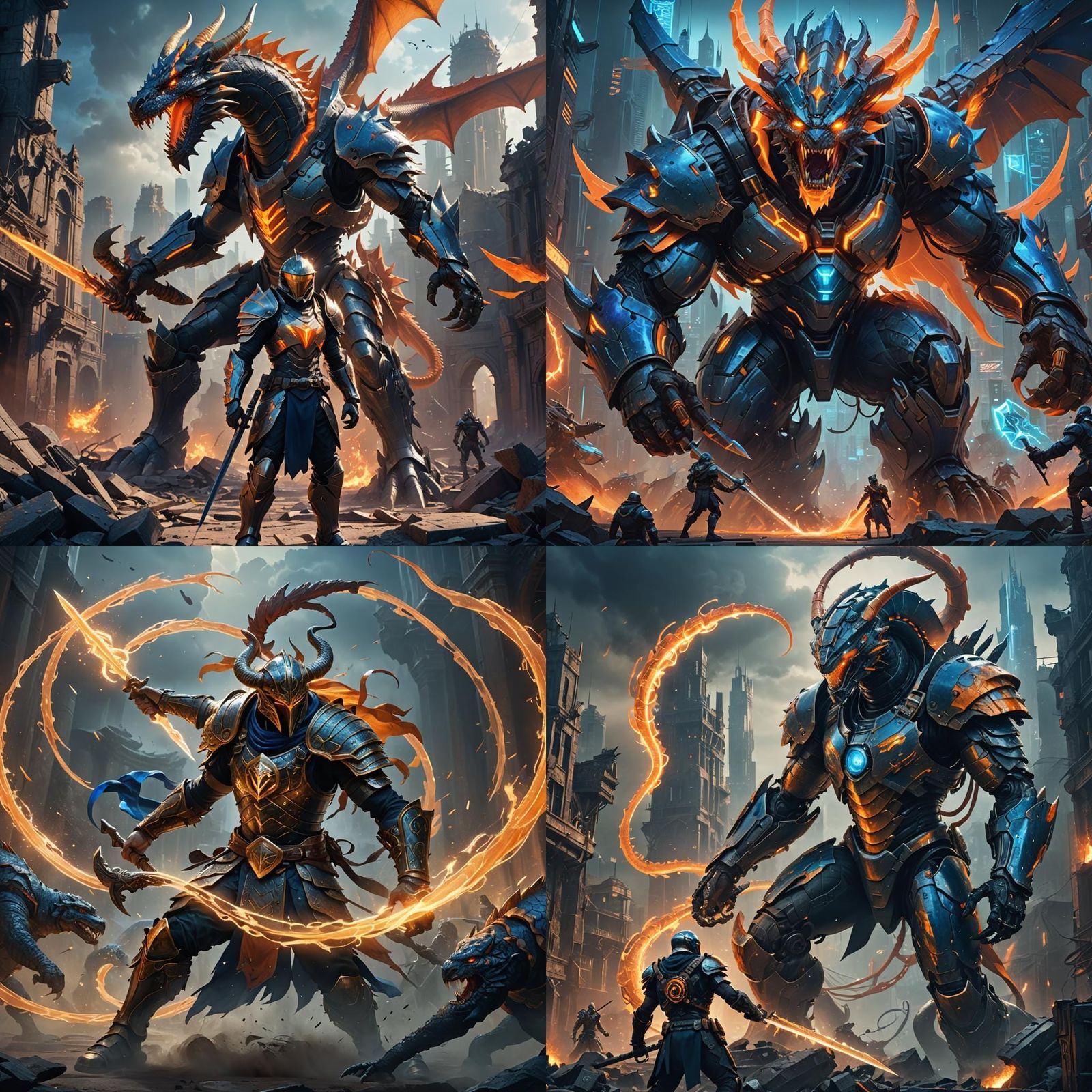 Fantastical Gmail Battle in Detailed Matte Painting