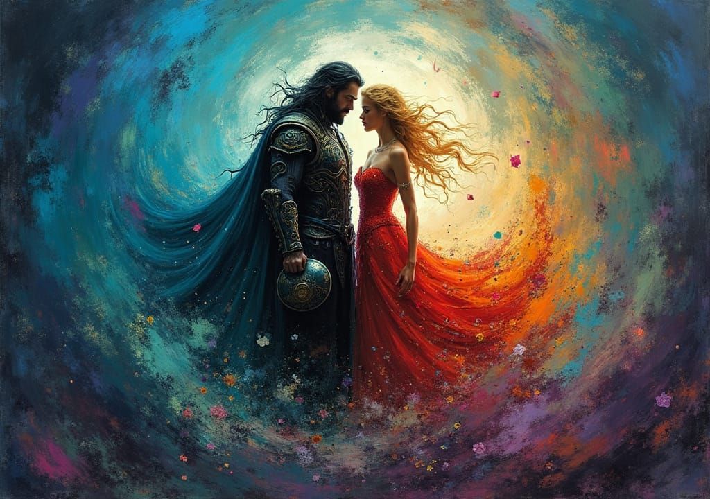 Hades and Persephone in Abstract Underworld