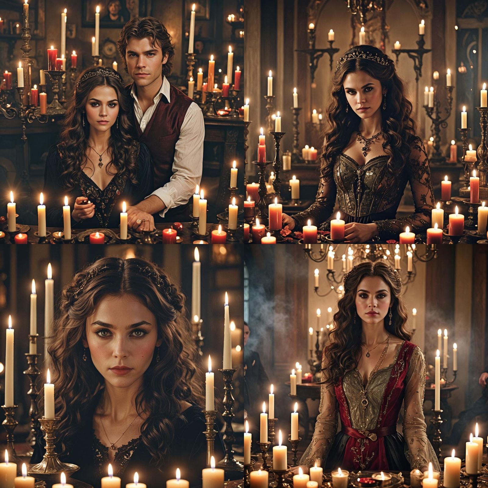 Katherine Pierce Surrounded by Suitors: Portrait