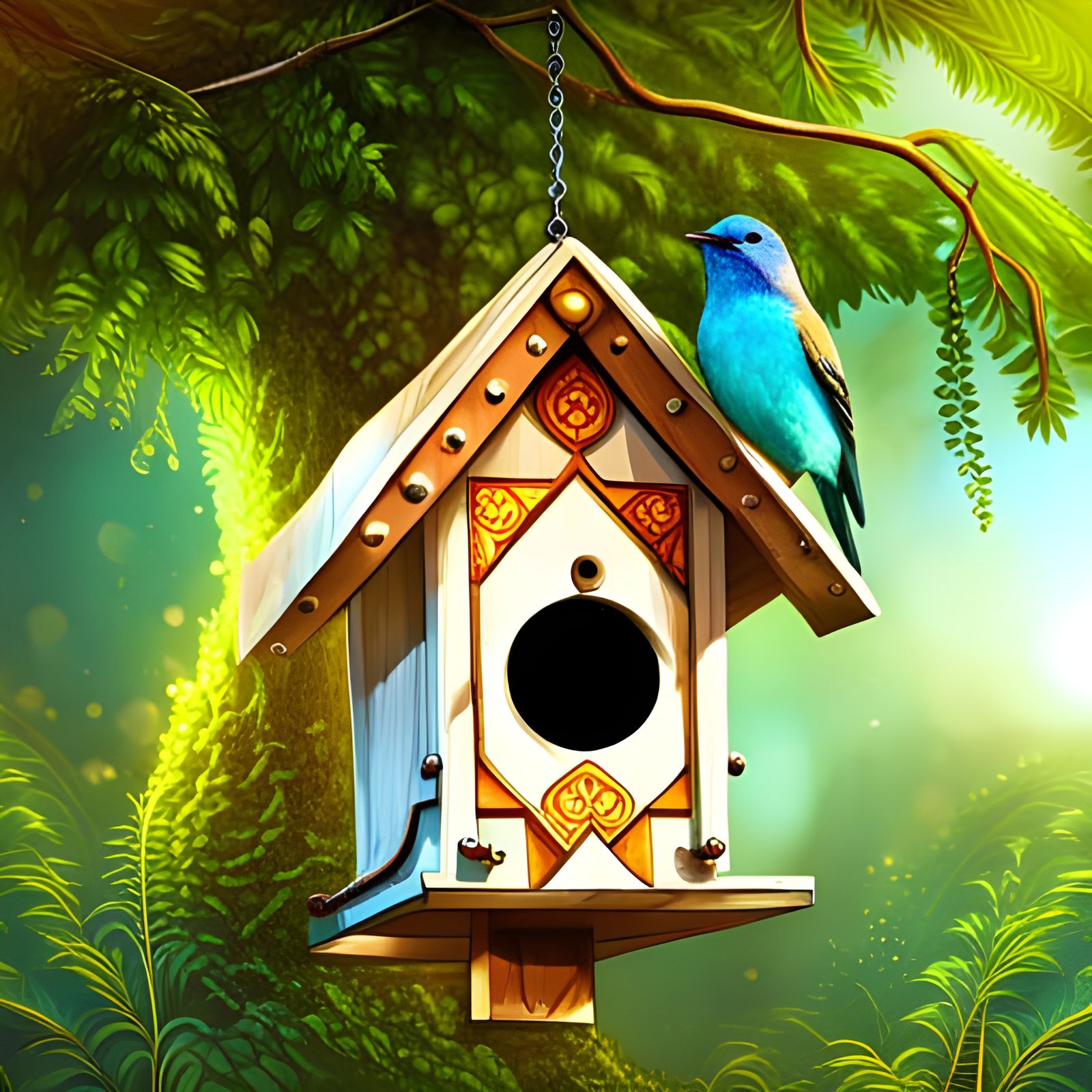 Enchanting Birdhouse in Fantasy Setting, 8K