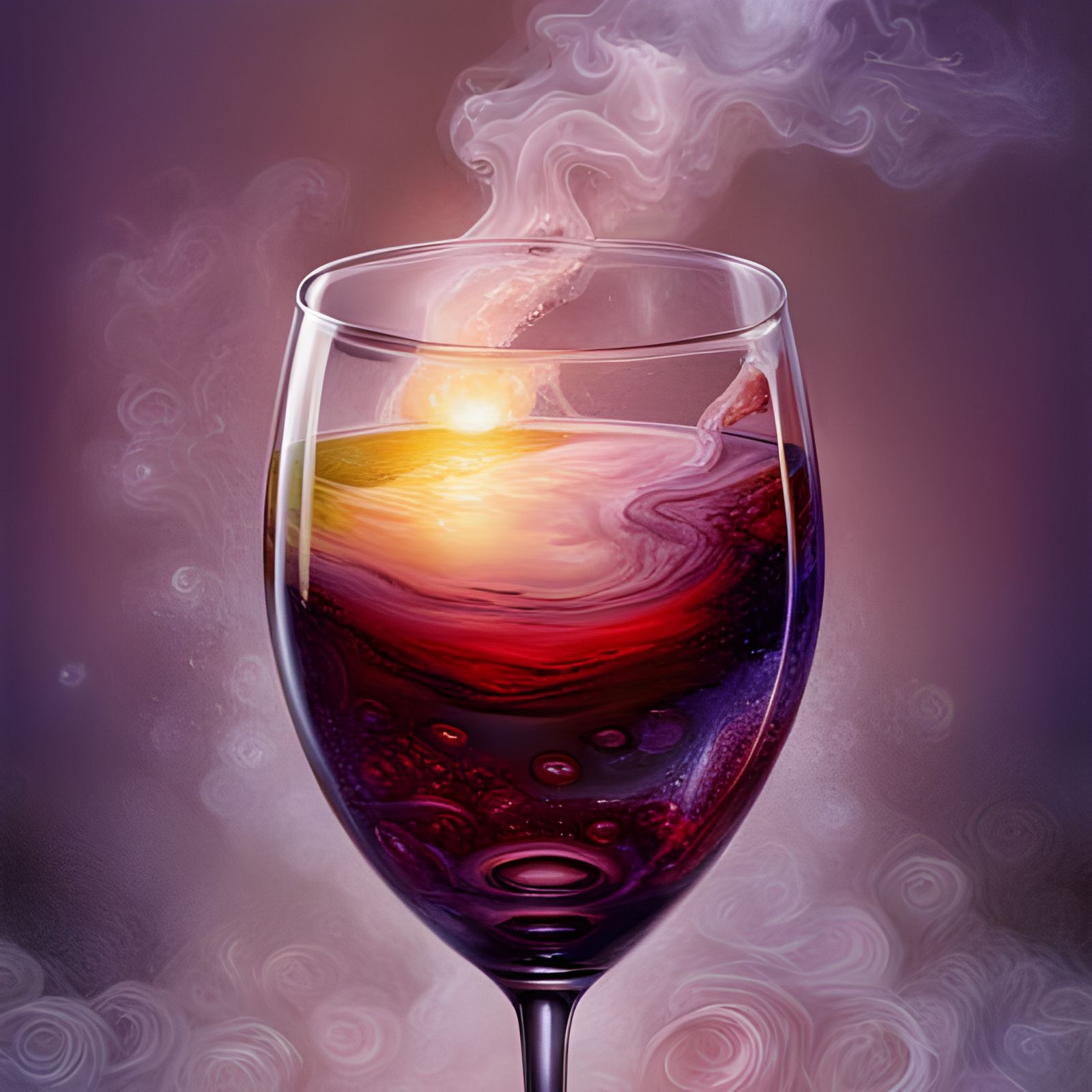 Galaxy in Wine Glass: Hyperrealistic Splash Art