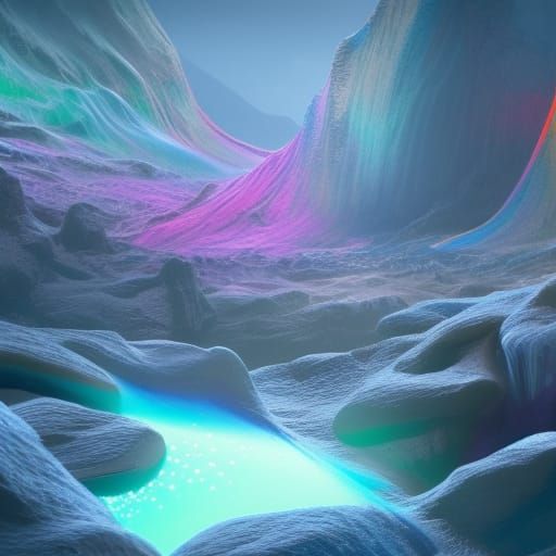 Volcanic Rainbow Glass Bubbles in Fantasy Art