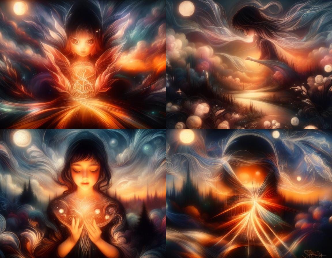 Fairy in Bottle Casting Spell, Chalk Fantasy