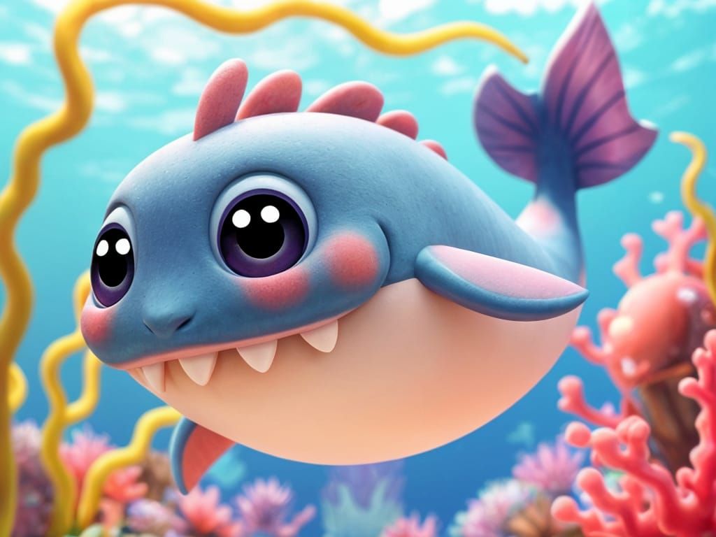 Whimsical Chibi Leviathan in Vibrant Colors