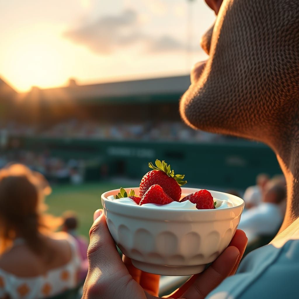 Strawberries and Cream at Wimbledon, Detailed Art