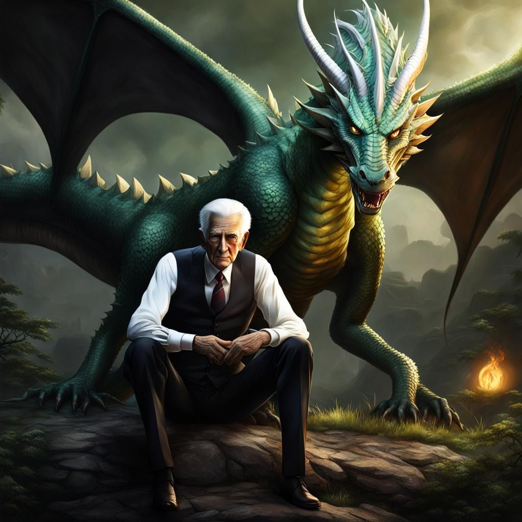 Glowing-Eyed Elder with Dragon Companion Theme