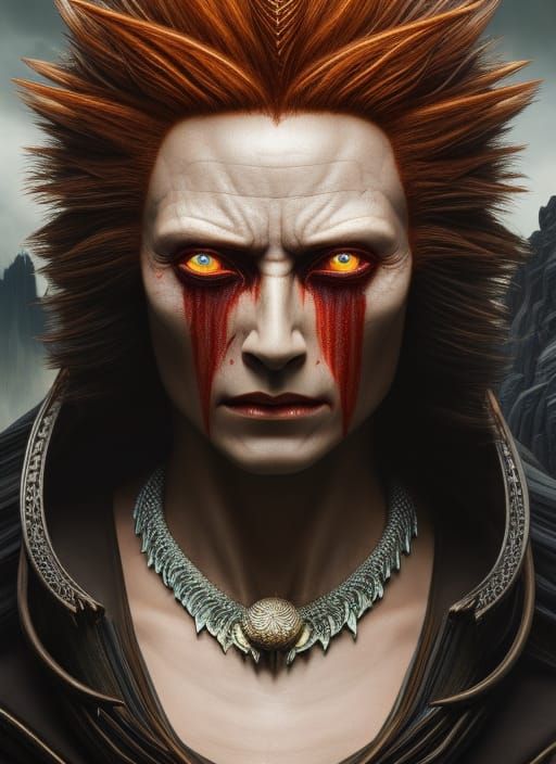 Hyperdetailed Vampire Portrait in Vibrant Digital Art Style