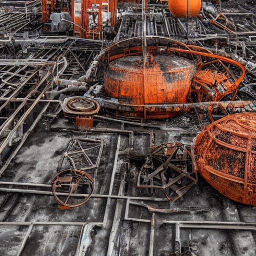 Rusted Iron Wasteland: A Post-Apocalyptic Landscape