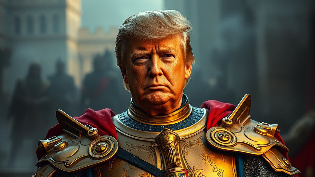 Donald Trump as King Richard in Golden Armor