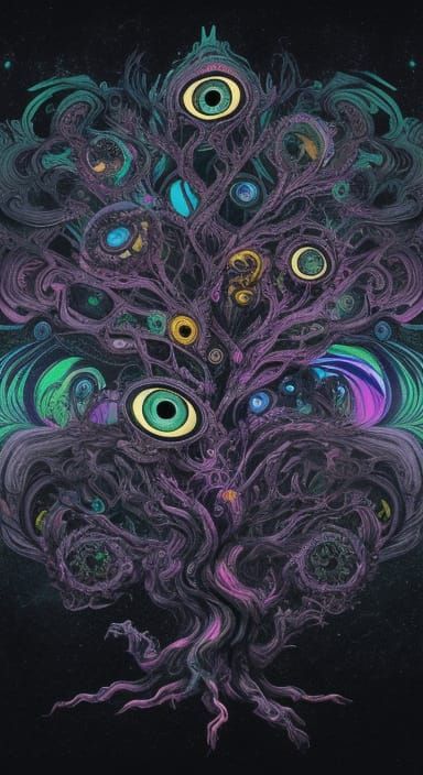 Surreal Tree in Gradient Shading