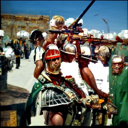 Roman Legionaries with AK-47s: Oil Painting