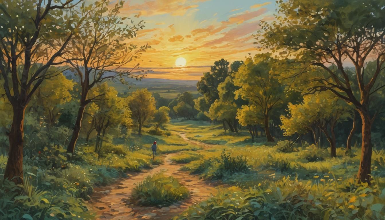 Impressionist Scene in Gouache Style