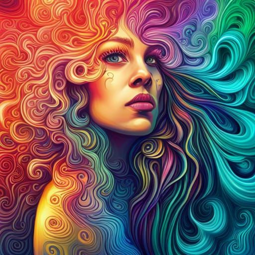 Hyperrealistic Psychedelic Trip in Splash Art Style