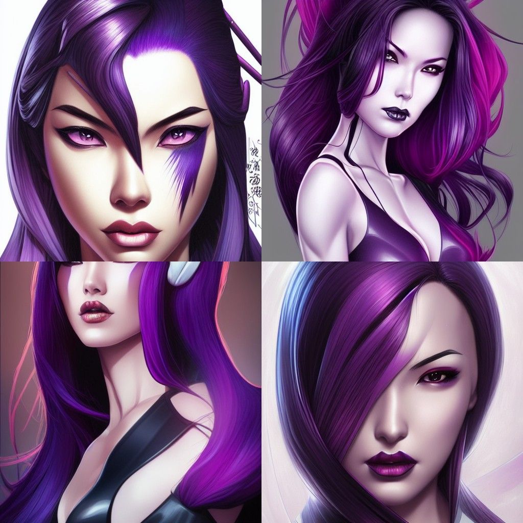 Psylocke Portrait in Artgerm and Ross Tran Style