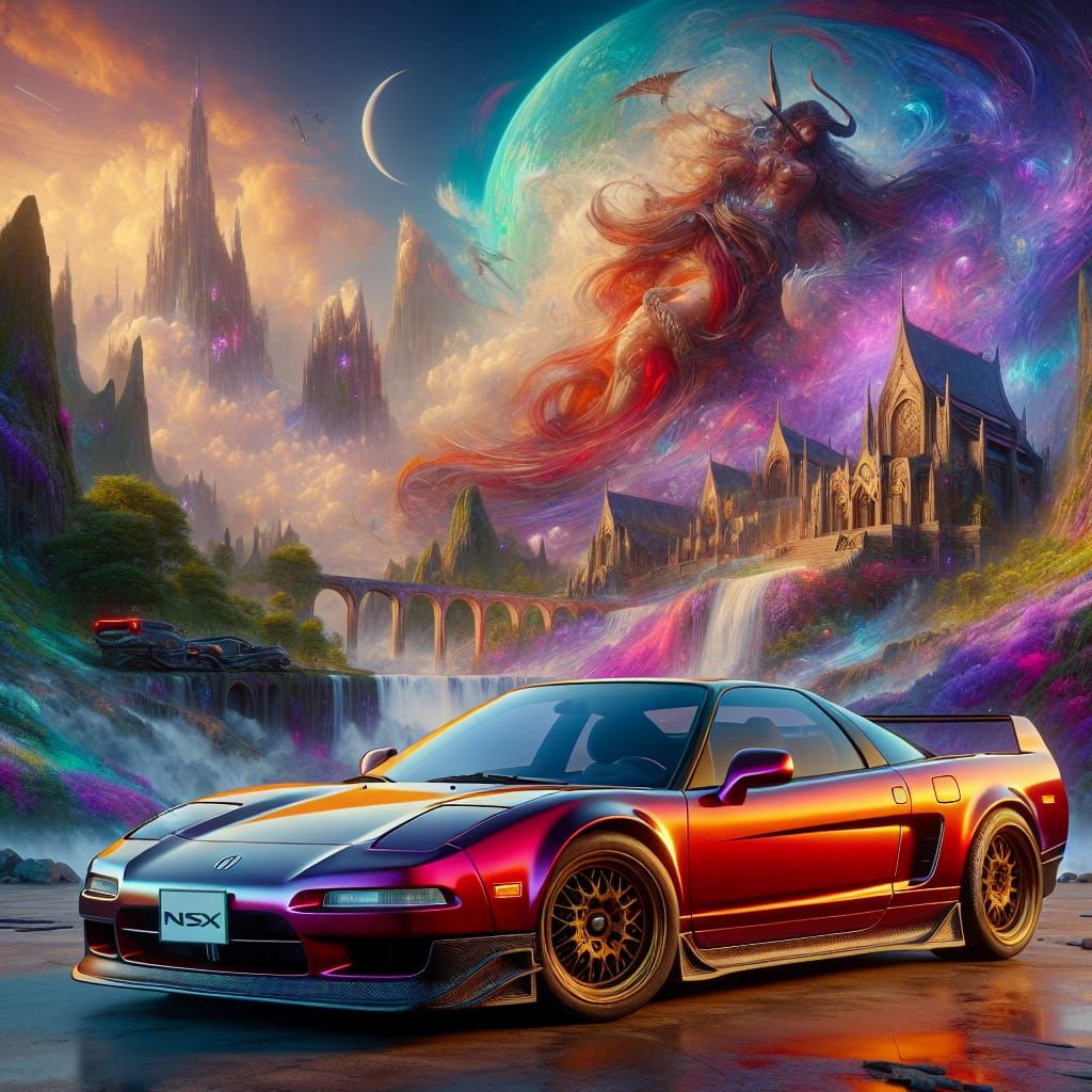 Acura NSX in a Fantasy Matte Painting