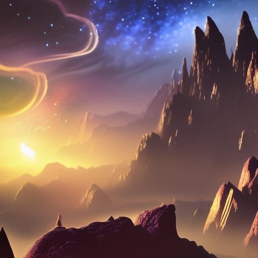 Detailed Matte Painting of a Mystical Galaxy