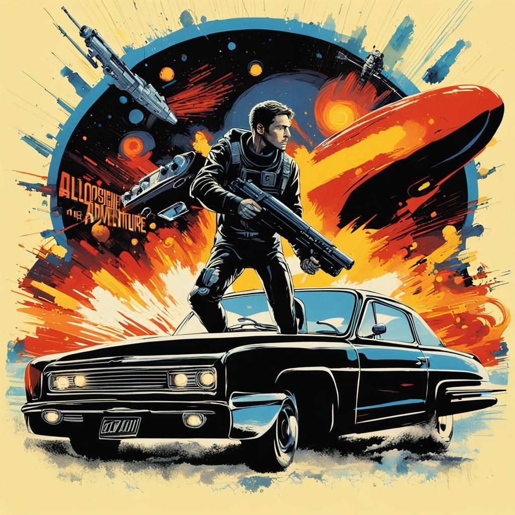 Explosive Adventure: Alien Movie Poster in Fincher Style