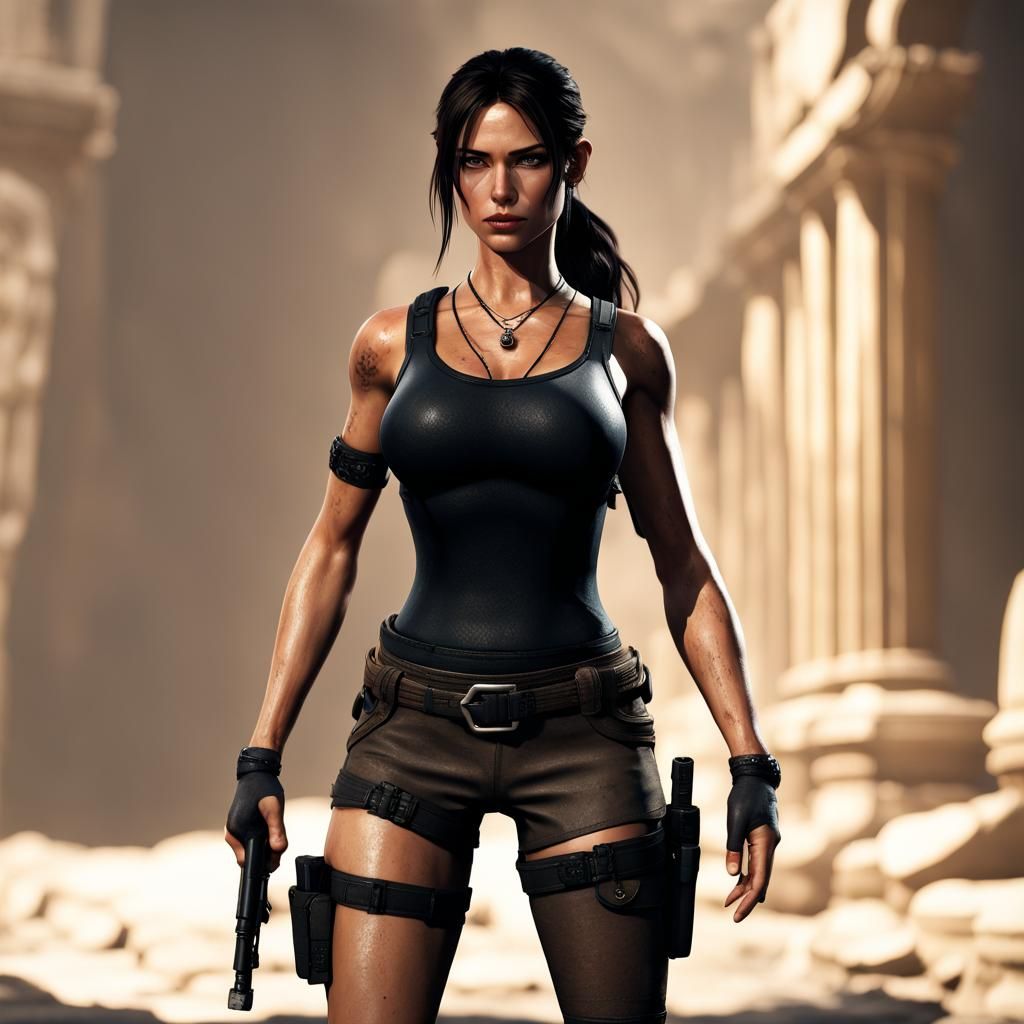 Lara Croft Treasure Hunter Portrait in 8K