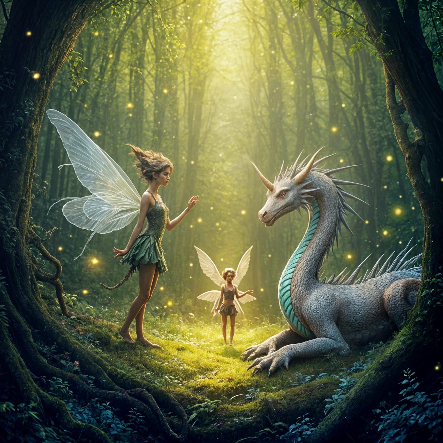 Mythical Beasts in Whimsical Landscapes