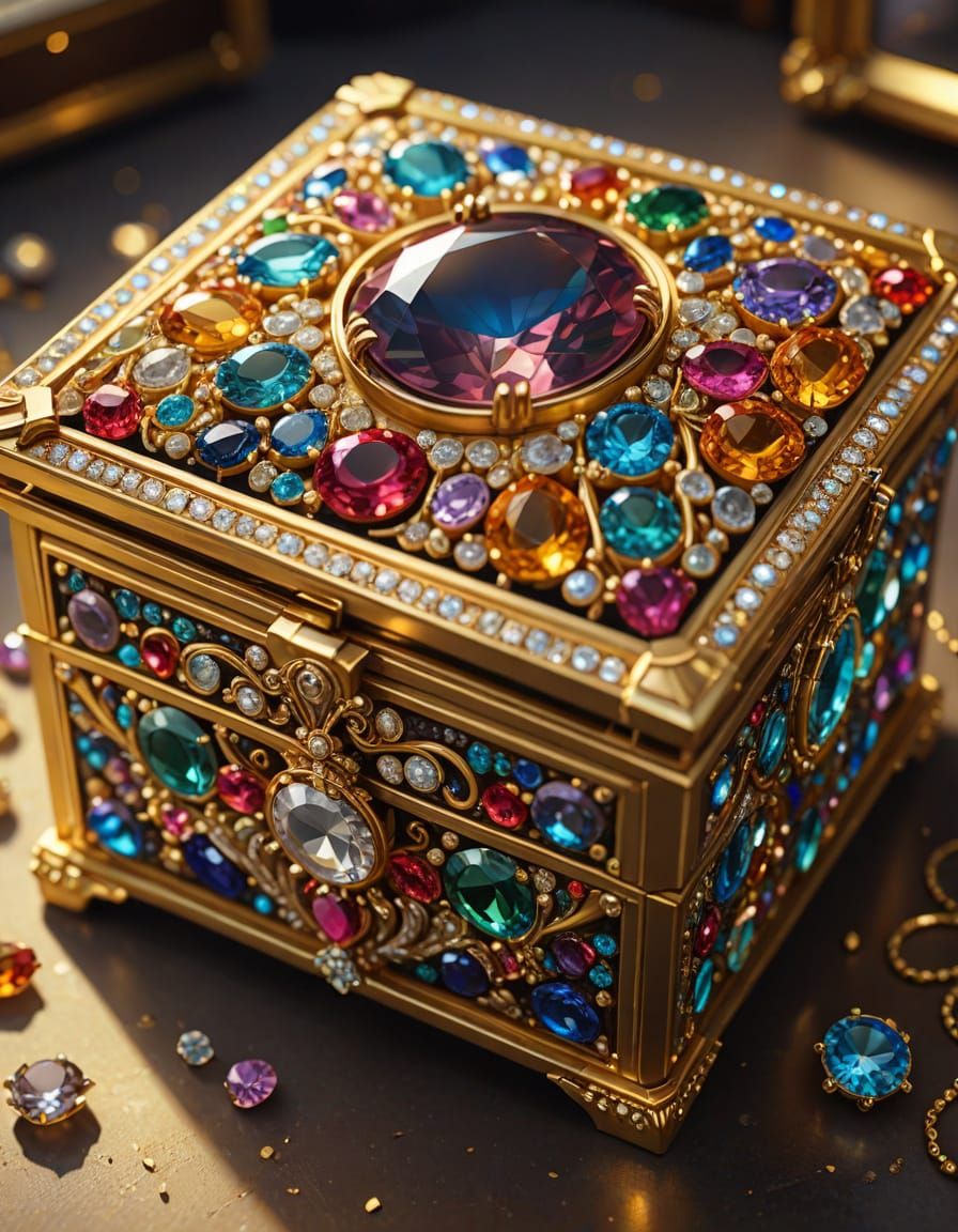Jewel-Encrusted Ballerina Jewelry Box, Digital Art