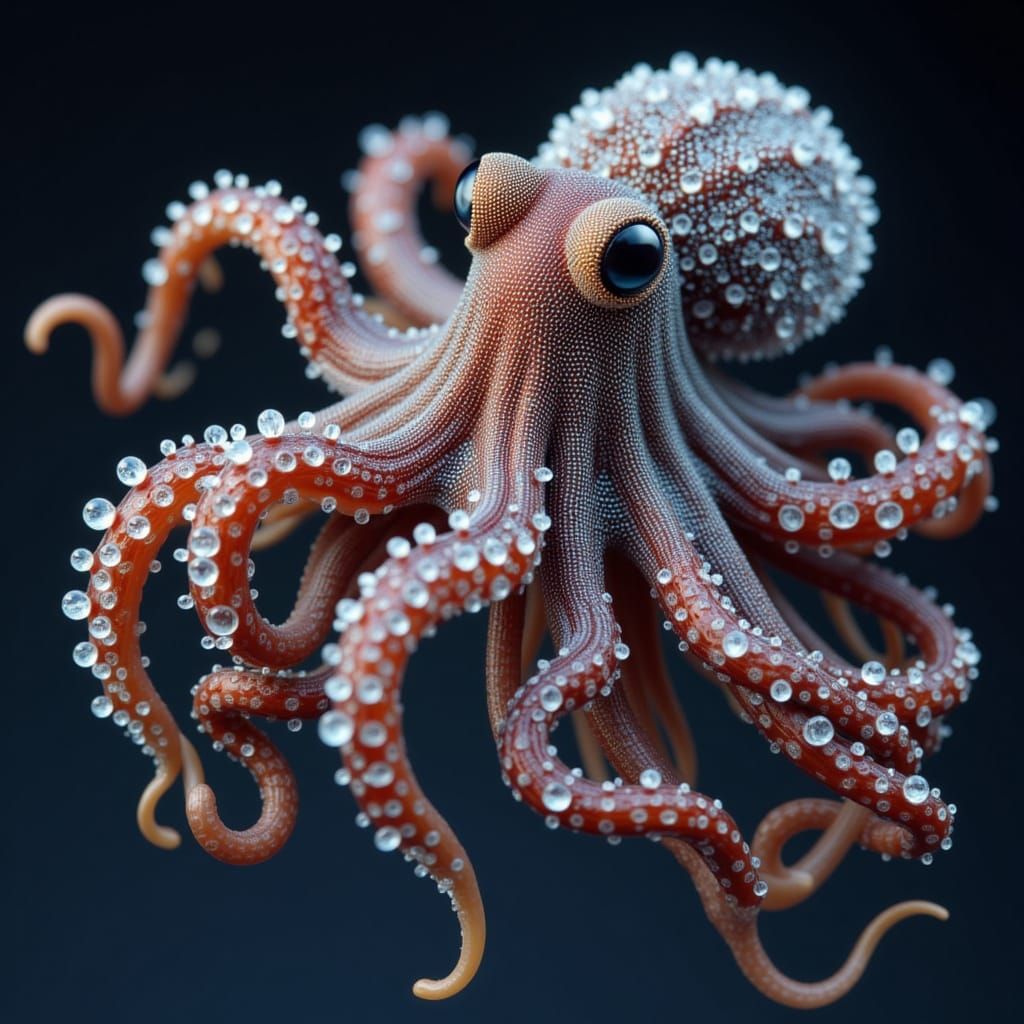 Trendy Tentacled Pet in Binary Code Style