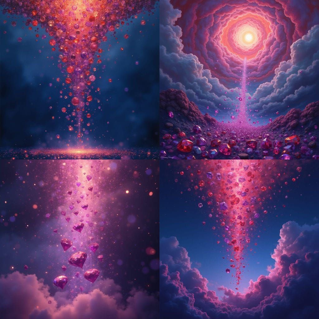 Dazzling Diamond Cascade in Vibrant Hues