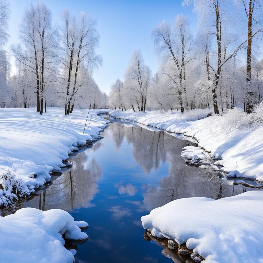 Spring Arrives: Melting Snow in Russia