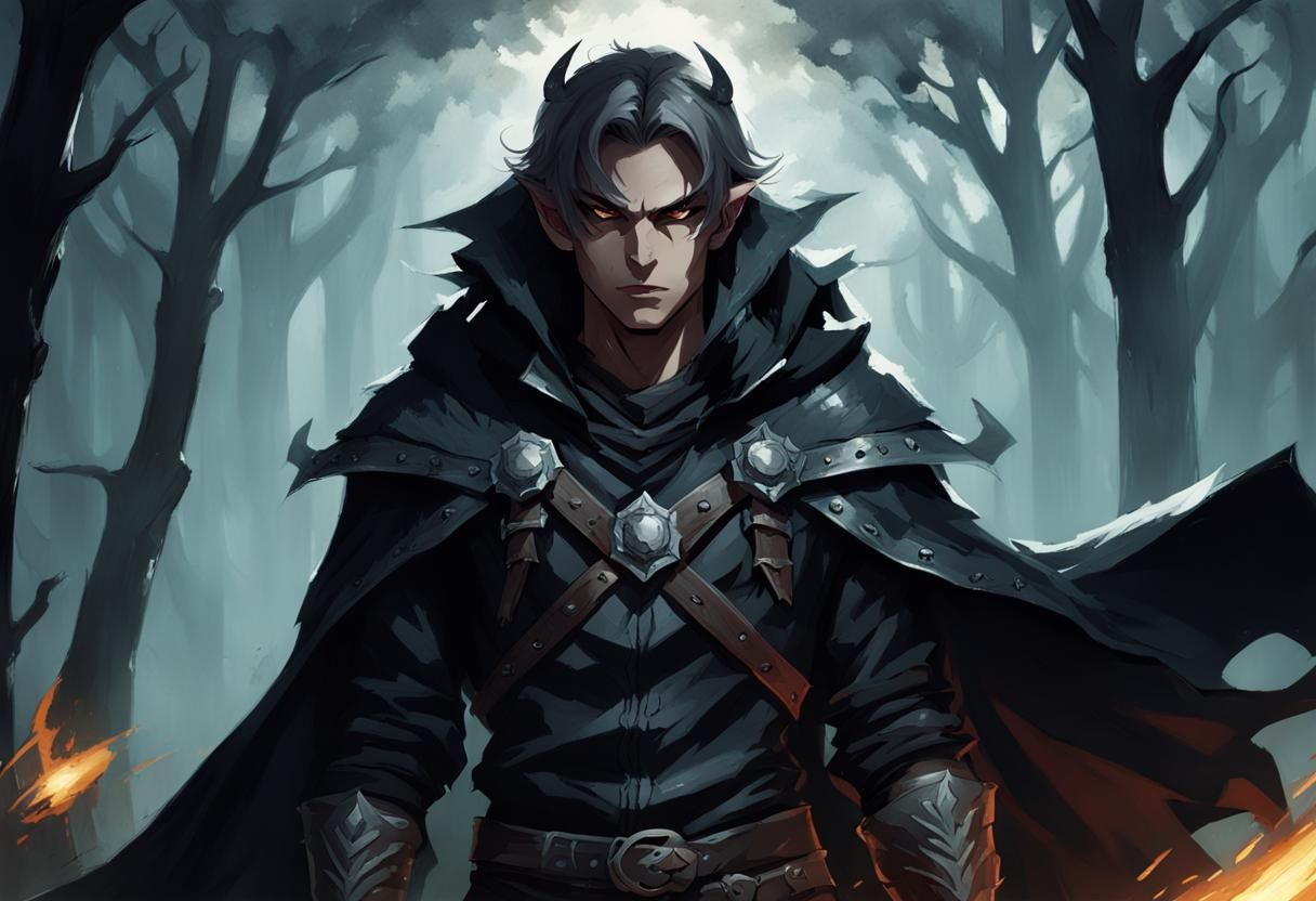 Boy Rogue with Shadow Crown in Darkness