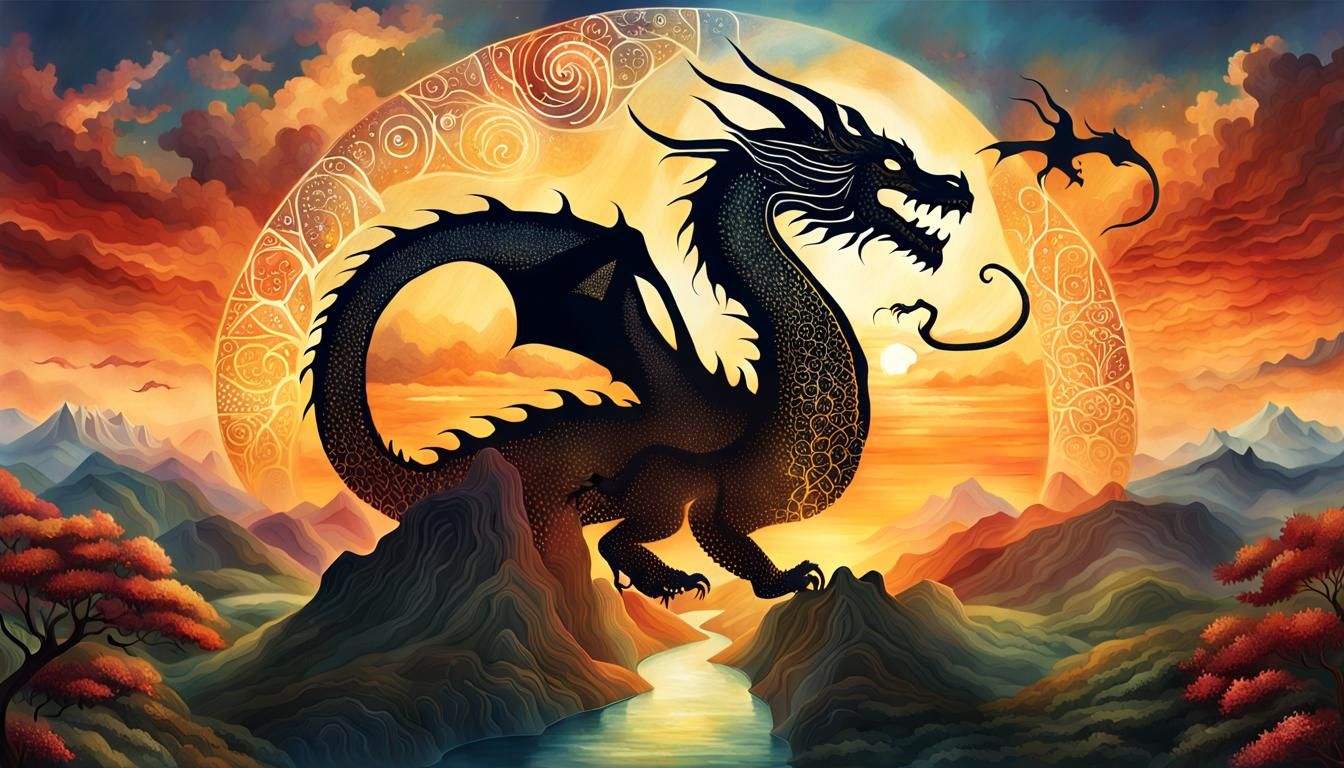 Dragon Rising: Inspirational 8K Digital Art Collage