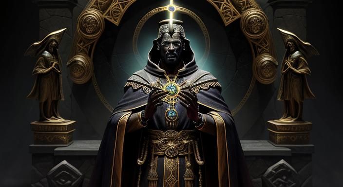 Mystical Sardinian High Priest in Bronze Age Ritual