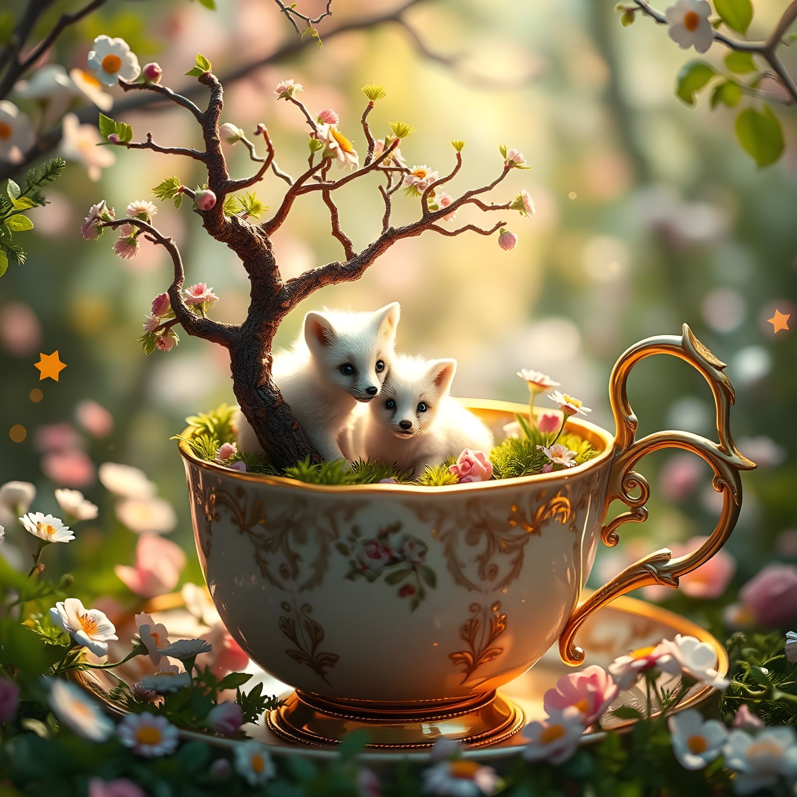Tiny Fox in a Teacup