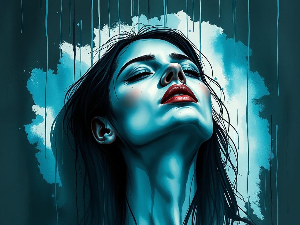 Dreamlike Portrait of a Woman in a Dystopian Landscape