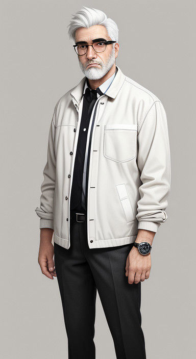 Authoritative Male Cartoon Character in Modern Cartoon Style