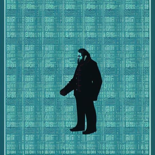 Captain Ahab Repeating Patterns in Cyberpunk Poster Art
