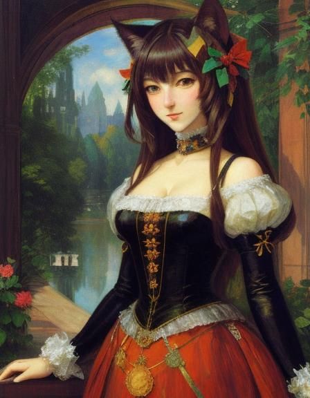 Catgirl in Academic Geometric Abstract Art