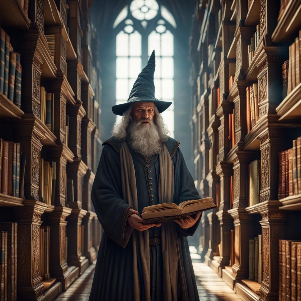 Wizard in the Ancient Library of Alexandria
