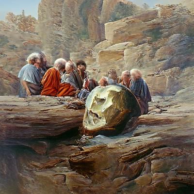Disciples Witness Judas's Tragic Demise: Oil Painting