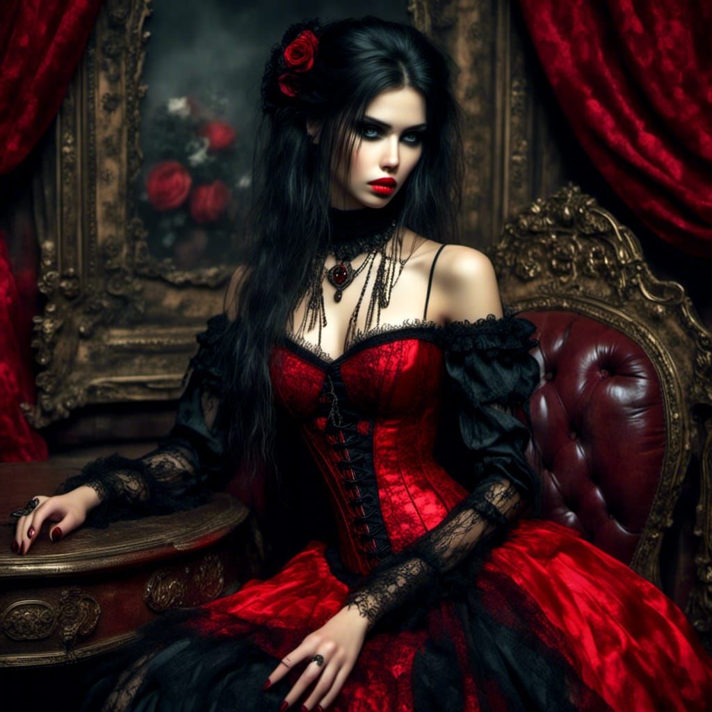 Stunning 3D Portrait of a Goth Vampire