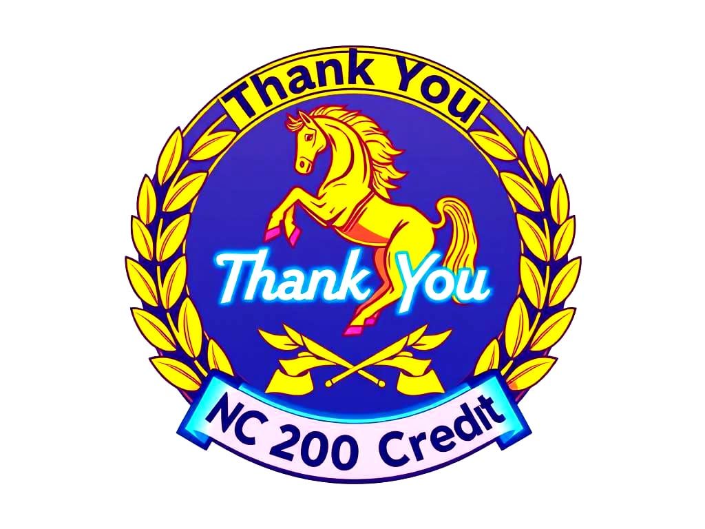 Horse Badge with Thank You Text and Credit Value