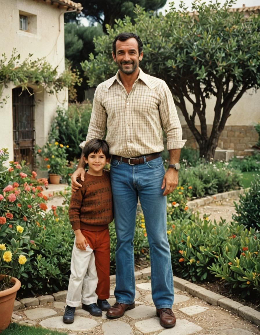 1973 Photograph of Spanish Man and Son
