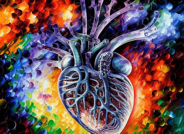 Biomechanical Organism in Pointillist Dark Fantasy Style