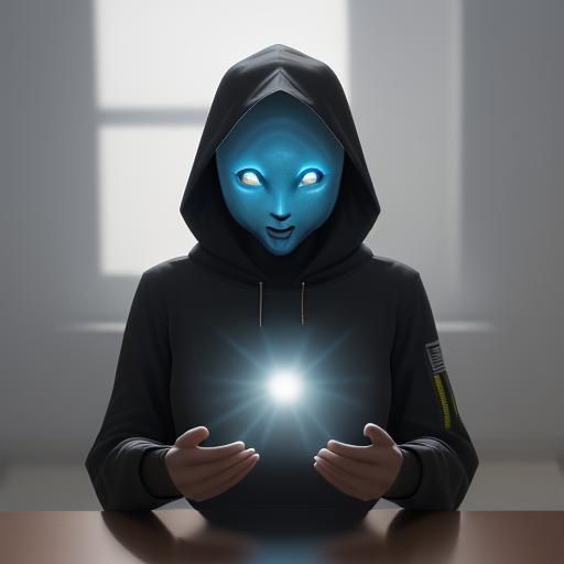 Eerie Hooded Alien in Expressionist Style