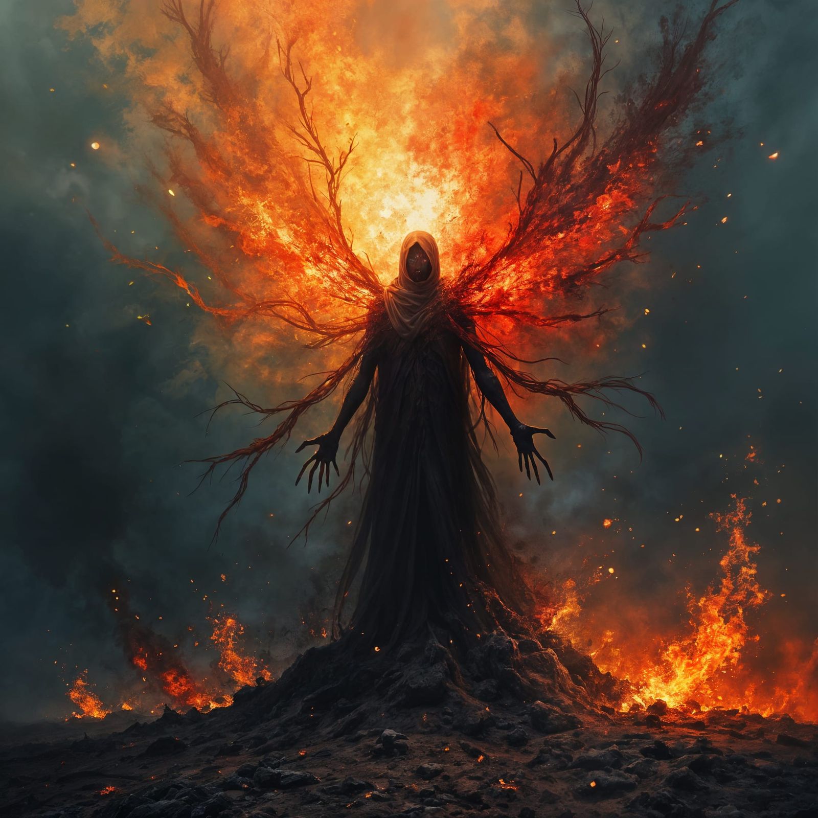 Abstract Depiction of Hate and Destruction