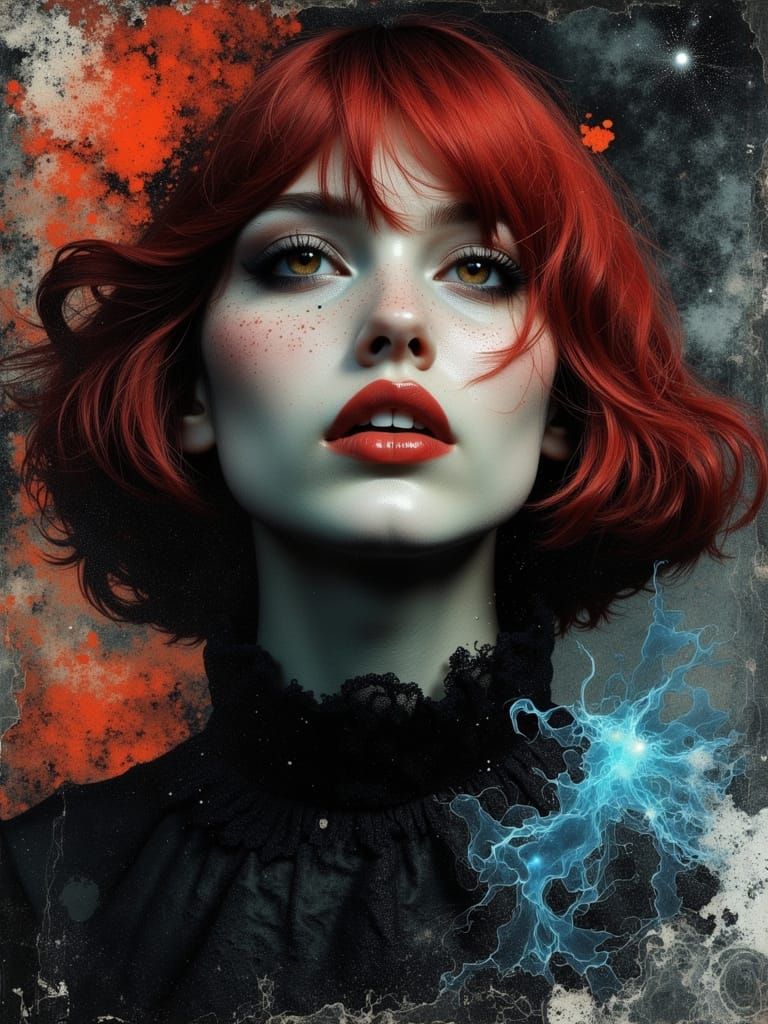 Gothic Grunge Portrait of a Melancholic Woman