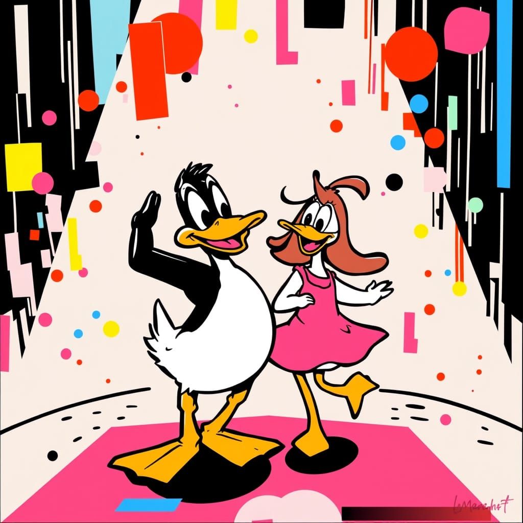 Dancing Duckling Sockhop in Groening, Murakami, Jones Style
