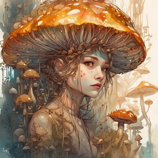 Enchanting Mushroom Princess Portrait