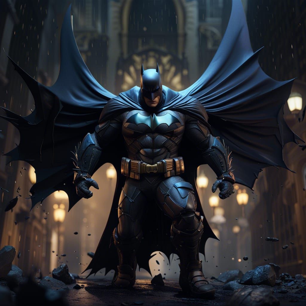 Detailed Matte Painting of a Fat Batman